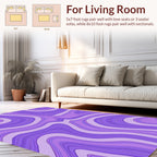 Abstract Purple Wavy Pattern Rug