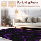 Bold Purple Swirl Abstract Rug