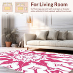 Radiant Pink Bird Mandala Pattern Rug