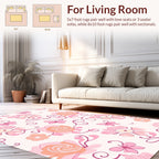 Pink Floral And Butterfly Pattern Rug
