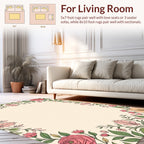 Whimsical Floral Vine Pattern Rug