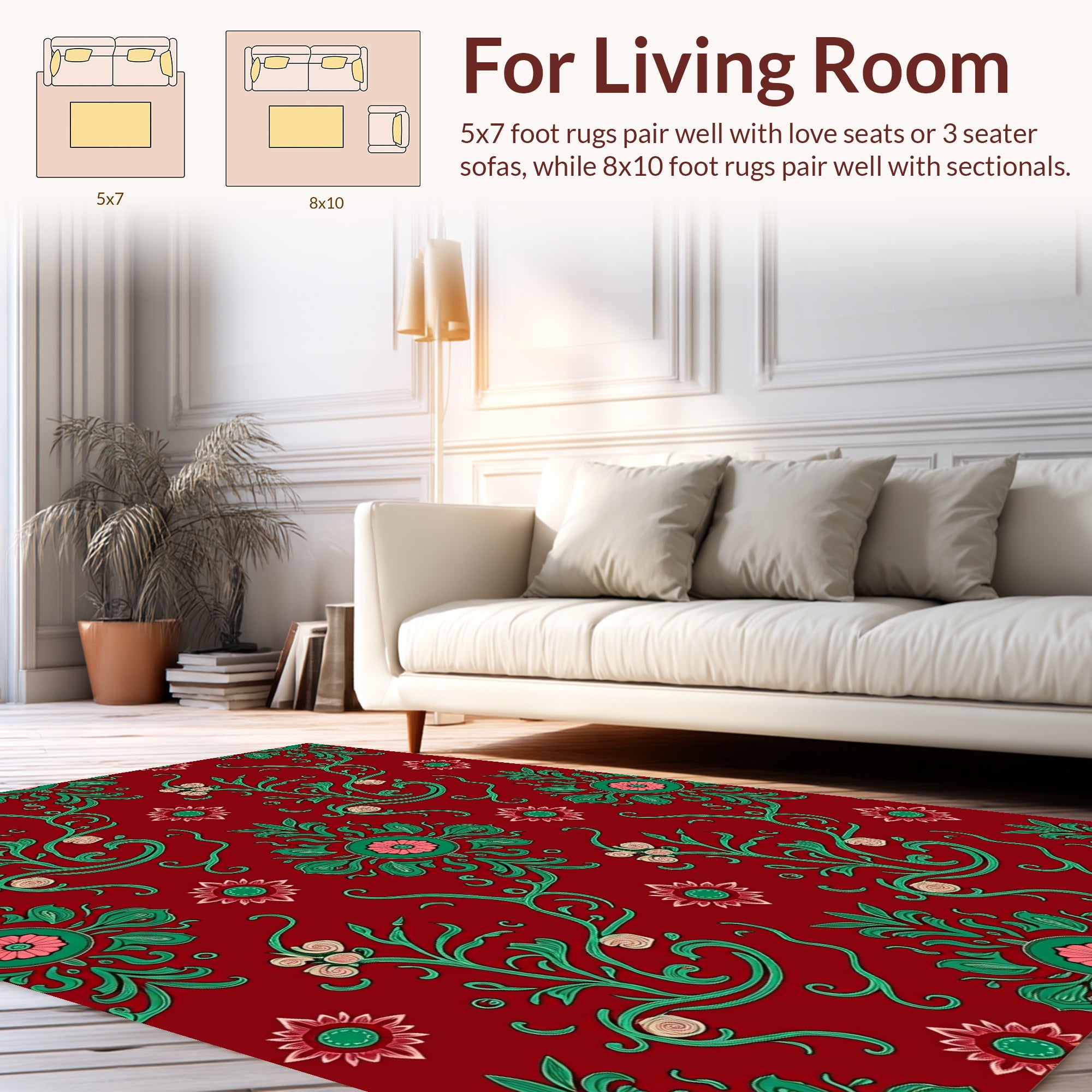 Elegant Floral Swirl Vintage Pattern Rug