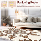 Brown Leaf Mandala Patterned Rug