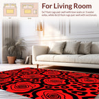 Bold Rose Leopard Pattern Rug