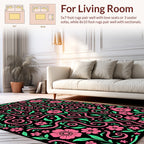 Vibrant Snake Floral Pattern Design Rug