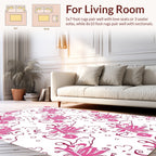 Abstract Pink Butterfly Flourish Pattern Rug