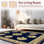 Intricate Golden Floral Medallion Design Rug