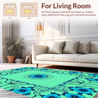 Floral Frame With Central Sunburst Design Rug