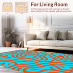 Abstract Swirl Bright Lines Rug
