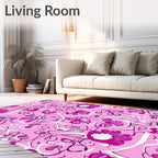 Fuchsia Floral Swirl Pattern Rug