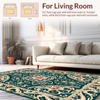 Ornate Floral Swirl Border Design Rug