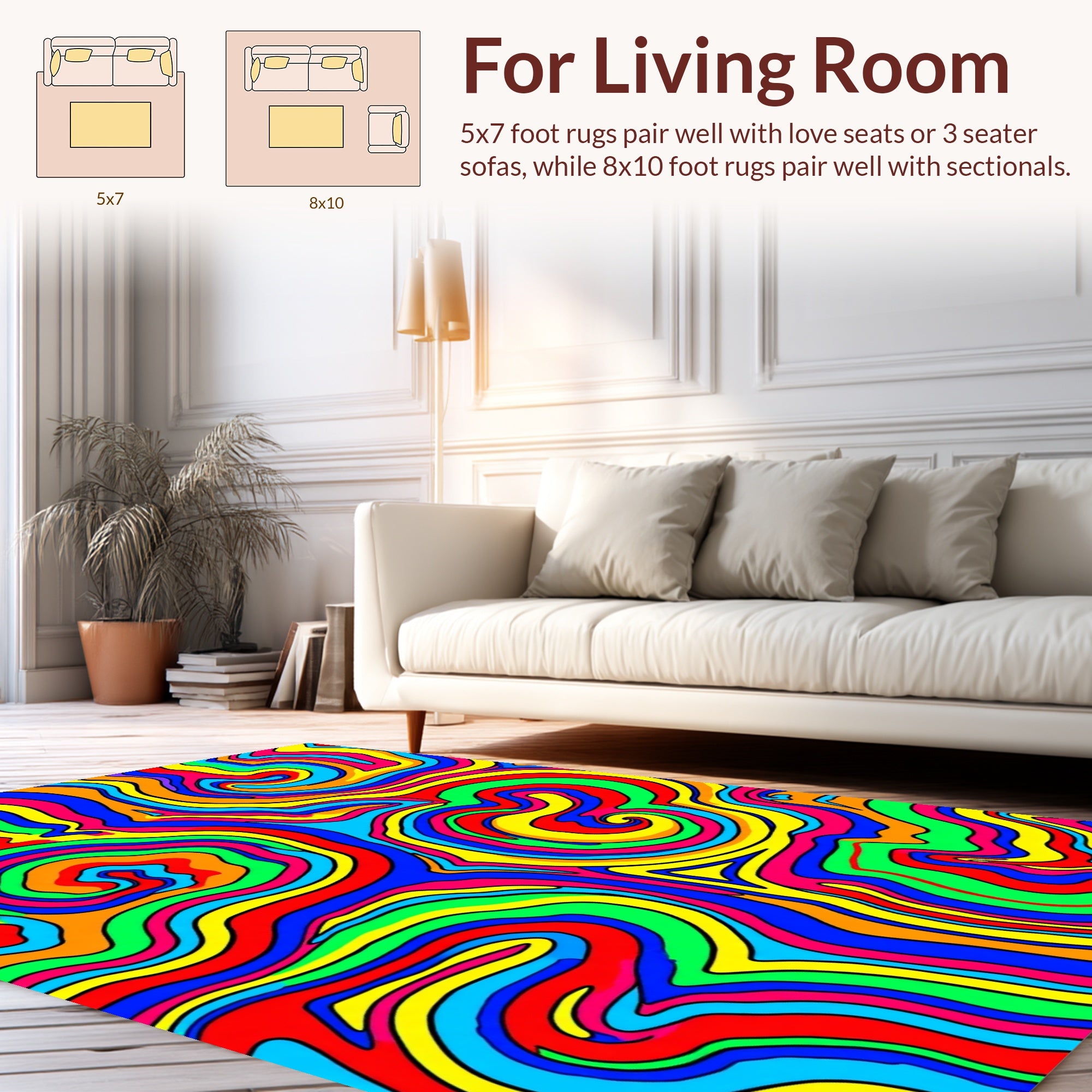 Vibrant Swirl Pattern Rug