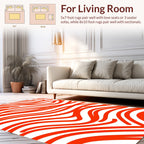 Orange Wavy Line Pattern Rug