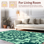 Intricate Teal Floral Mandala Design Rug