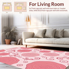 Pink Floral Swirl Patterned Design Rug
