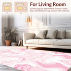 Soft Pink Swirl Marble Pattern Rug