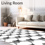 Abstract Geometric Hexagonal Pattern Rug