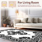 Classic Black White Ornamental Scroll Rug