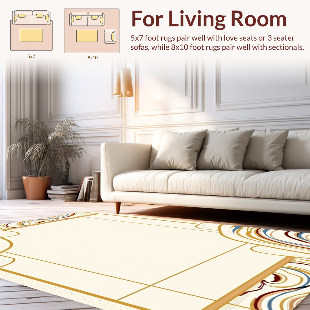 Swirling Lines Abstract Design Rug