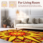 Radiant Sunburst Mandala Pattern Rug