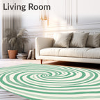 Mint Green Swirl Abstract Rug