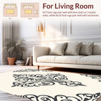 Ornate Scrollwork Damask Pattern Rug