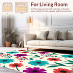 Bold Floral Pattern With Red Accents Rug