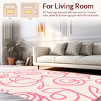 Pink Abstract Scribble Design Rug
