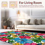 Bright Floral Pattern Vivid Design Rug