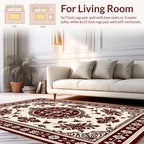 Ornate Floral Scrollwork Square Design Rug