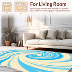 Spiral Swirl Blue Yellow Abstract Pattern Rug