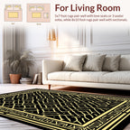 Abstract Geometric Gold Pattern Rug