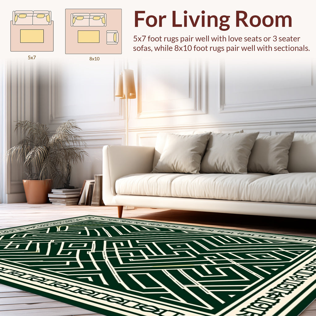 Geometric Maze Patterned Rug