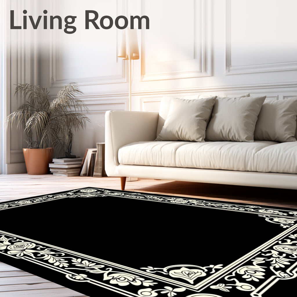Classic Floral Border Design Rug