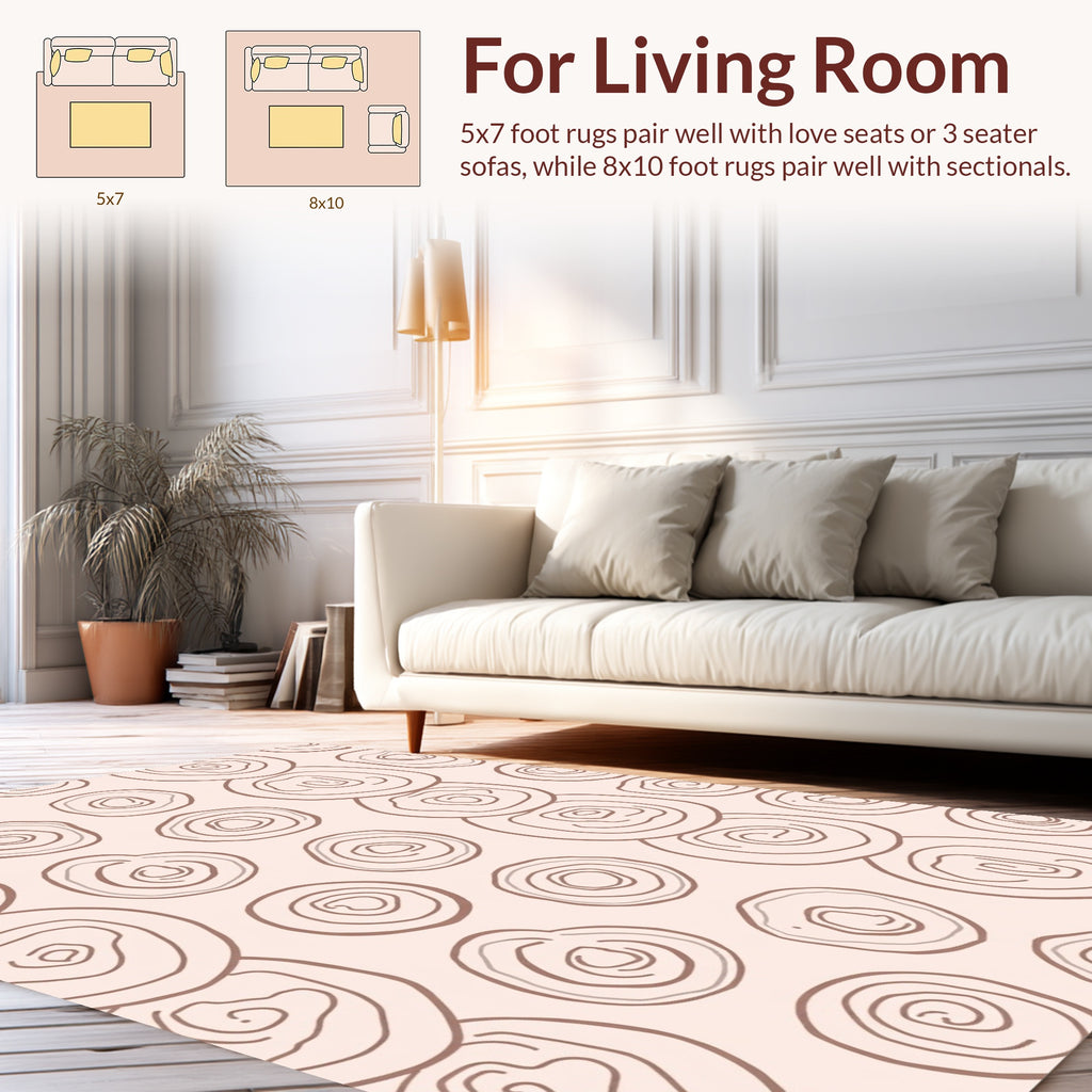 Abstract Swirl Concentric Circles Pattern Rug