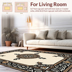 Ornate Black Gold Mandala Pattern Rug