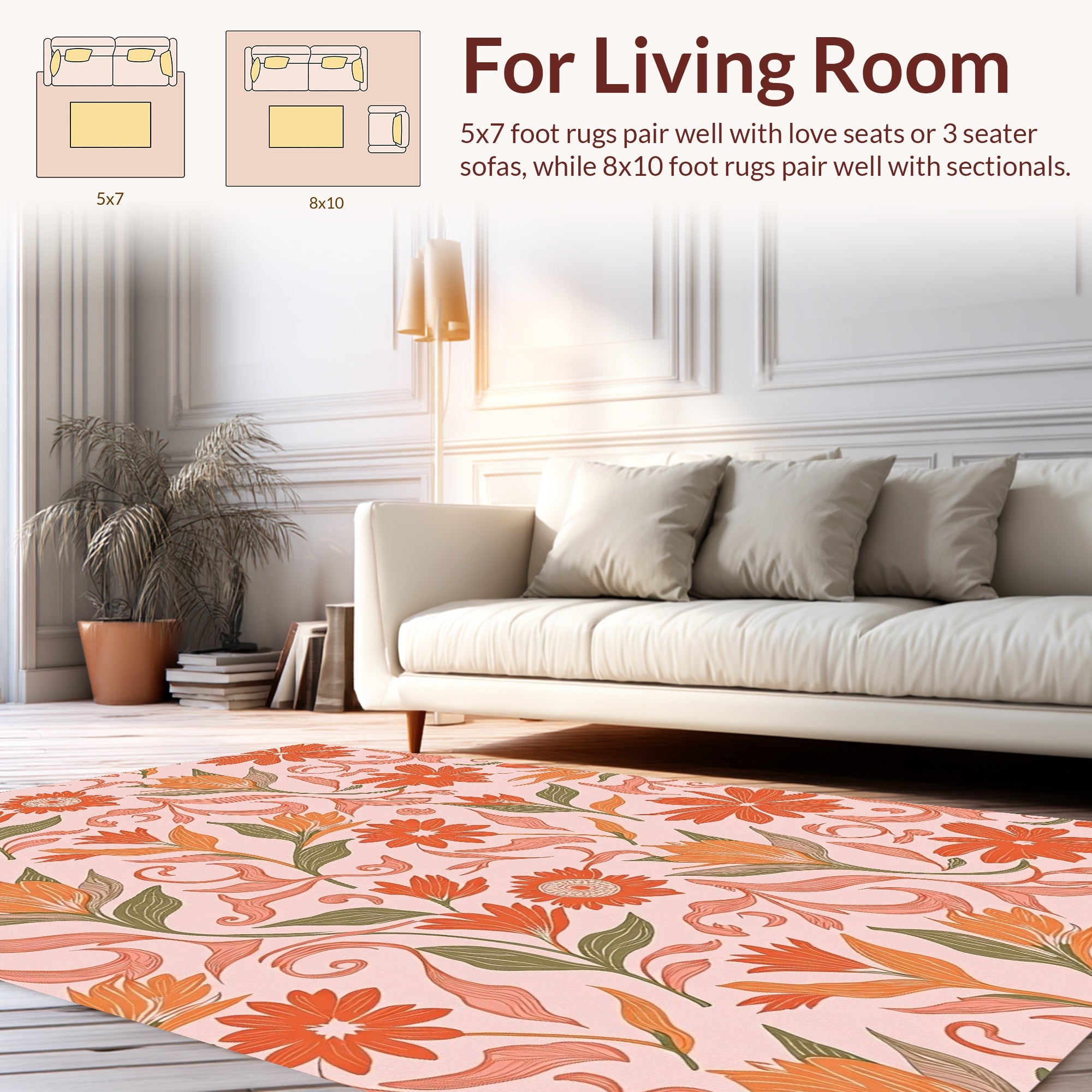 Vintage Floral Pattern In Warm Tones Rug