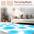 Blue Ring Snowflake Pattern Rug