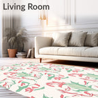 Stylized Floral Swirl Pattern Design Rug