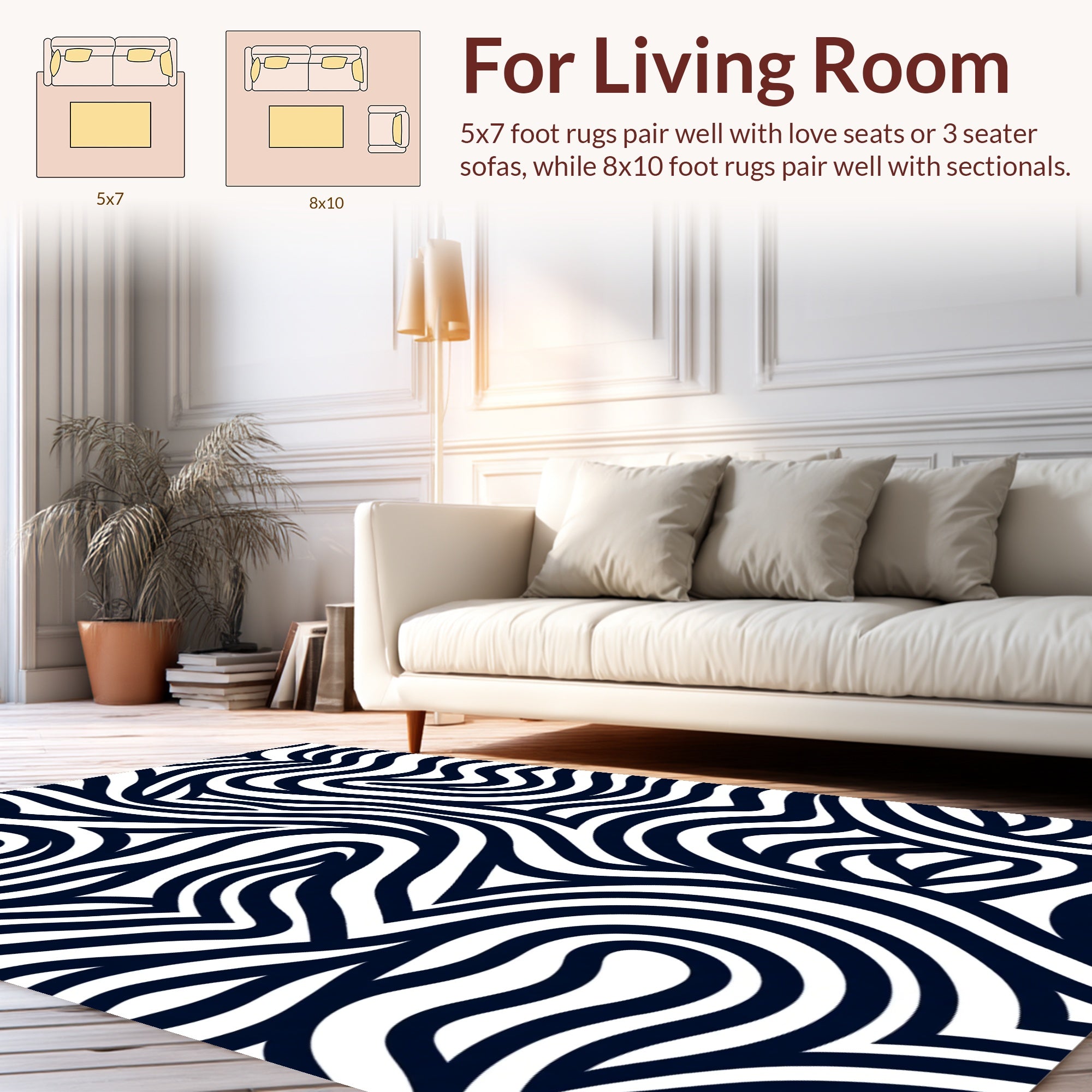 Abstract Swirling Lines Pattern Rug