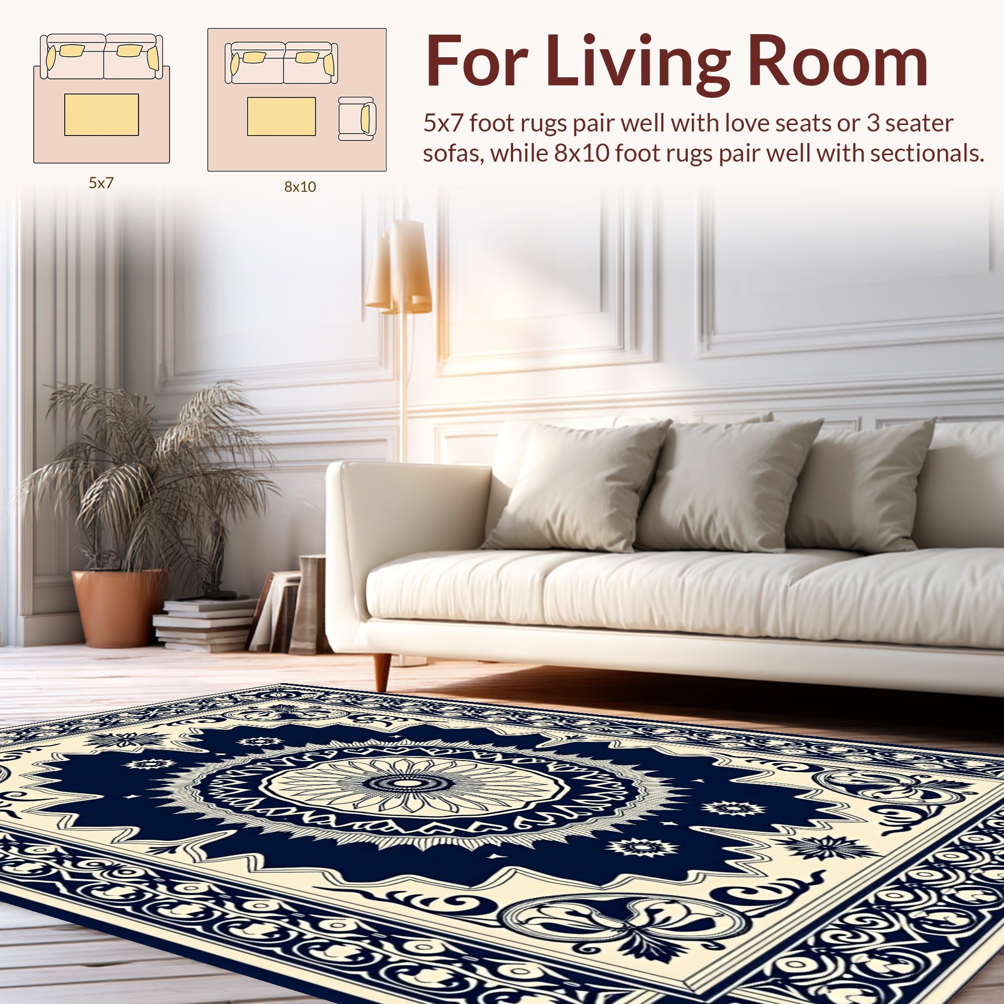 Intricate Floral Medallion Pattern Rug