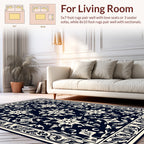 Elegant Floral Scroll Pattern Rug