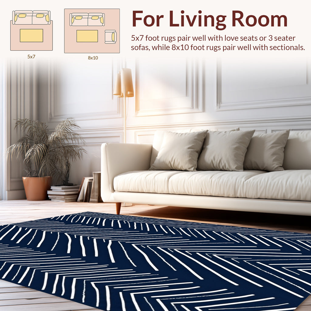 Chevron Stripe Abstract Pattern Rug