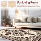 Classic Floral Scrollwork Damask Pattern Rug
