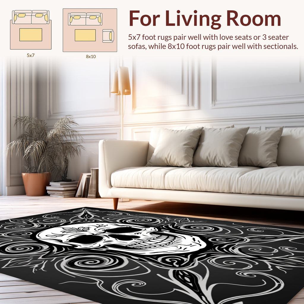 Gothic Skull Ornamental Pattern Rug
