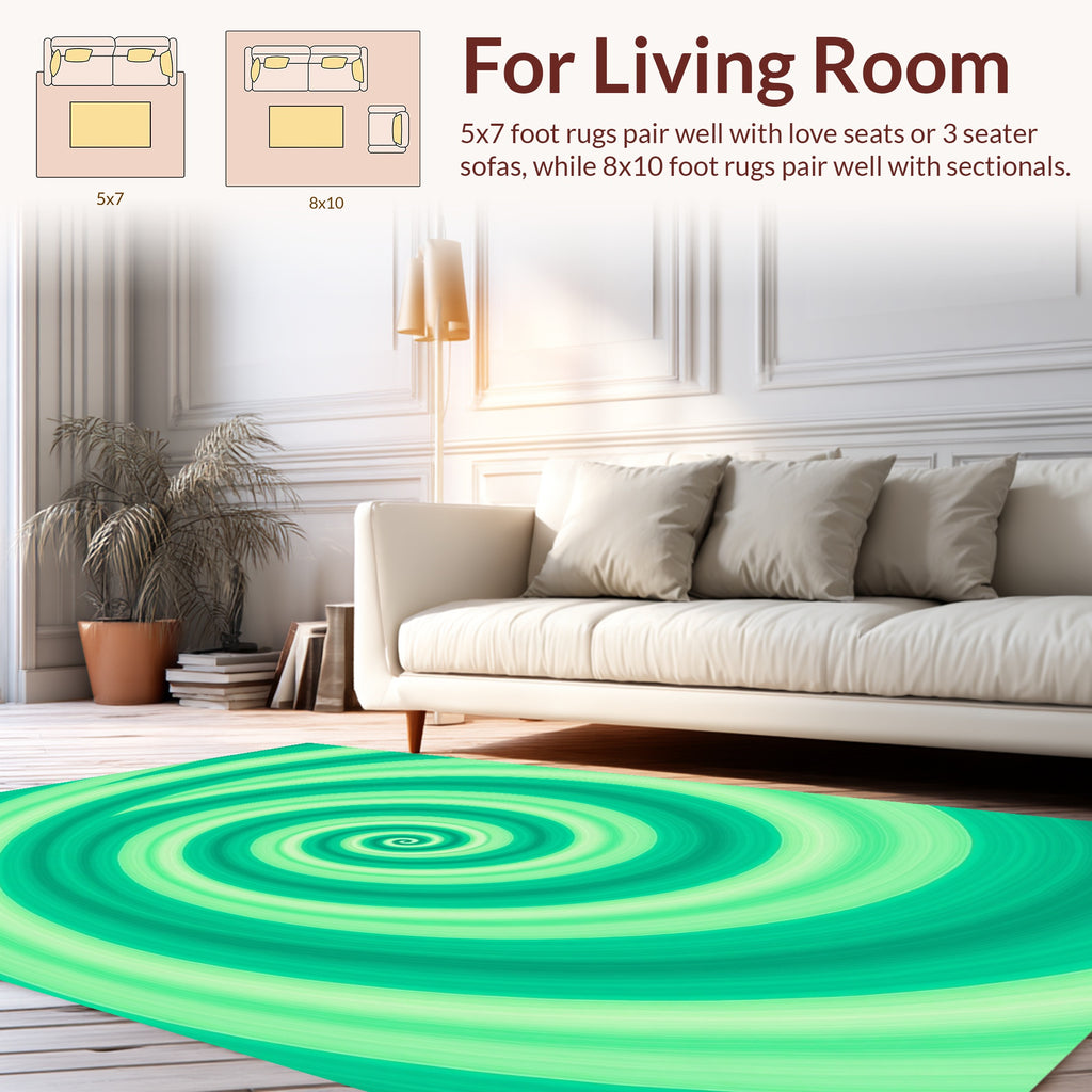Teal Swirl Pattern Rug