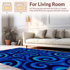 Deep Blue Swirl Pattern Rug