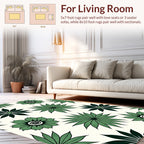 Green Floral Starburst Pattern Area Rug