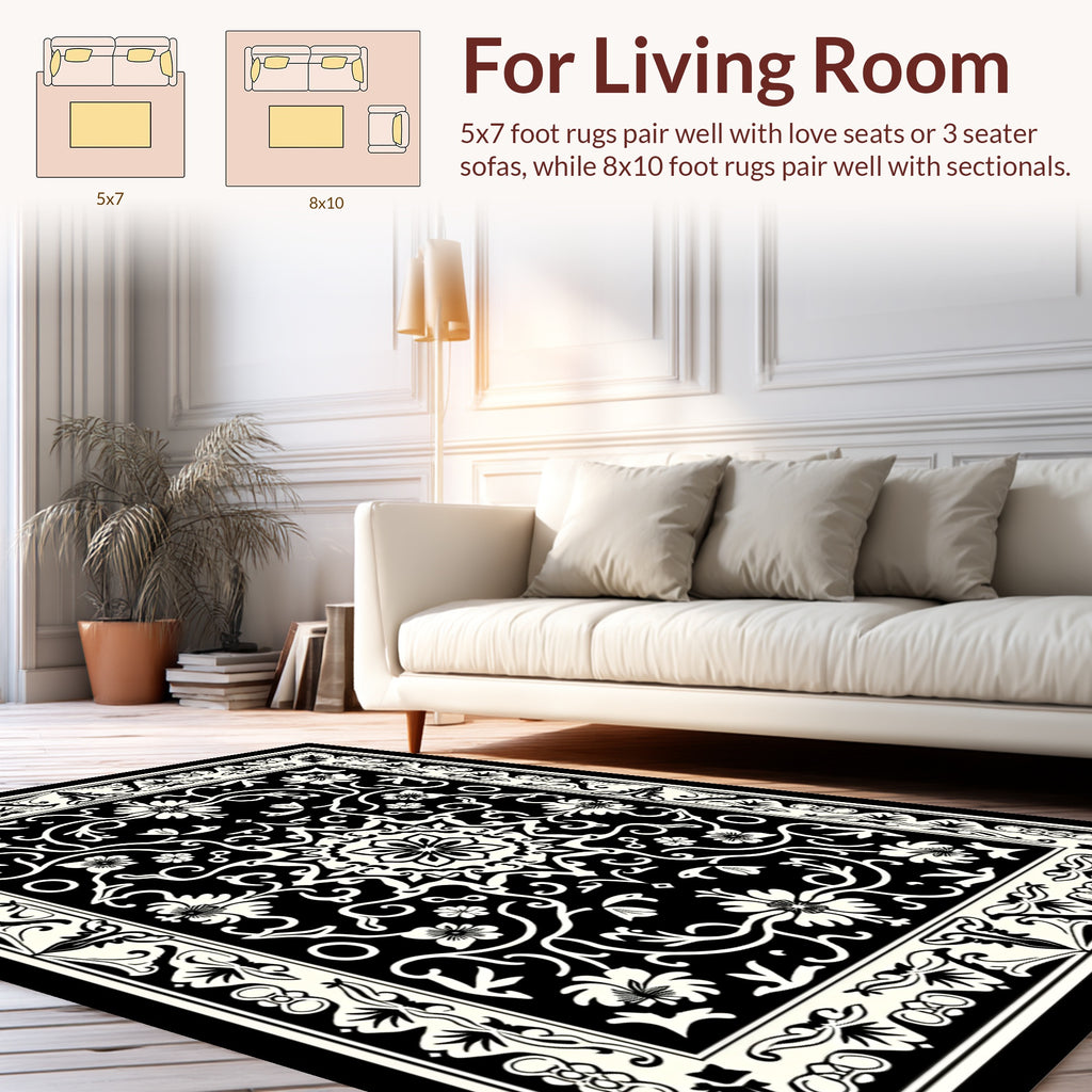 Ornate Floral Mandala Pattern Rug
