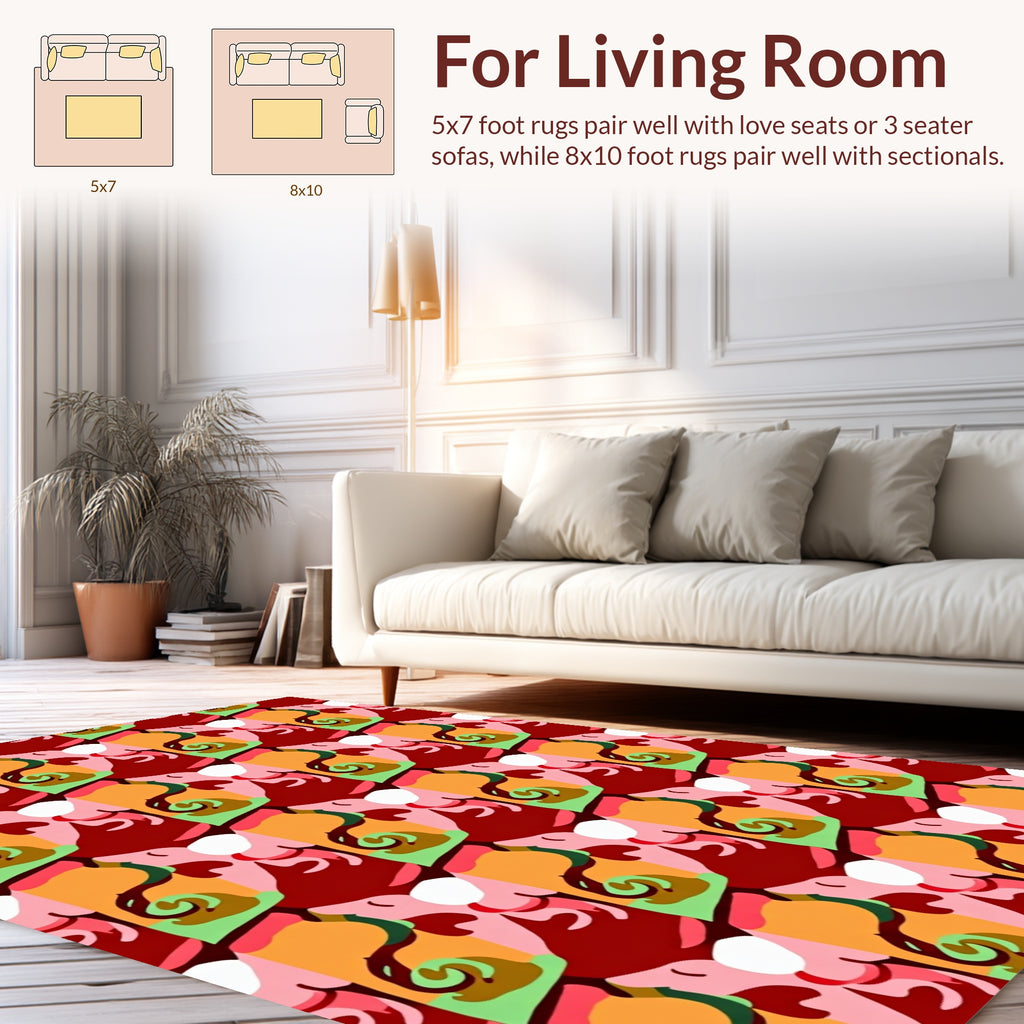 Abstract Organic Swirl Pattern Rug